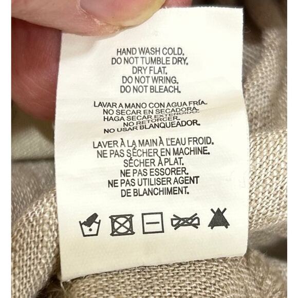 Thread + Supply Beige Linen Blend Wide Leg High Rise Paperbag Waist Pants Small - Picture 7 of 8